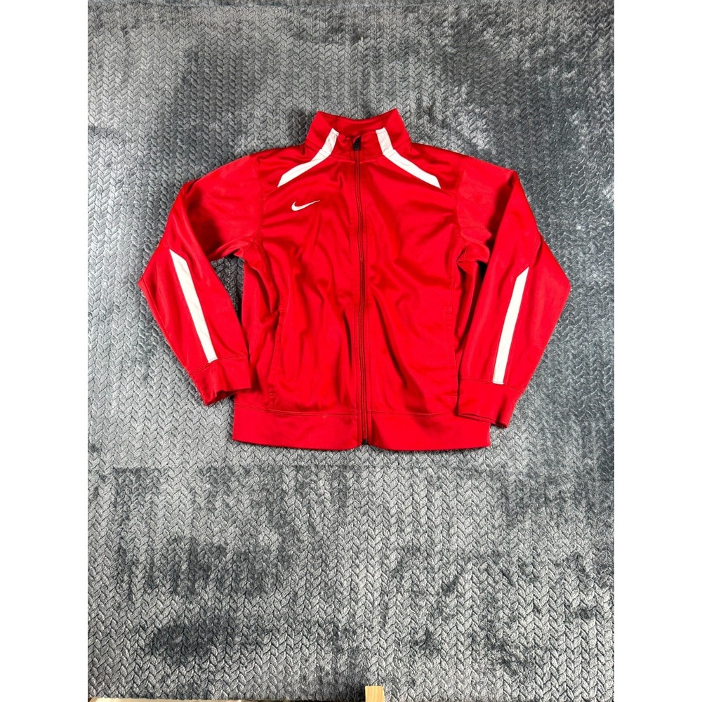 Nike Team Overtime Track Jacket Mens Large Red Performance Running Full Zip